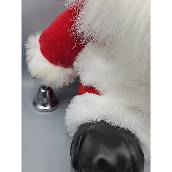 Vintage Plush Santa With Silver Bell Herberger’s With Tag Blue Eyes 1995 - Picture 4 of 16